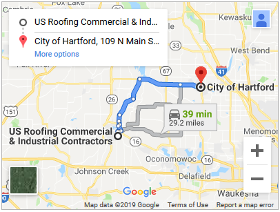 Commercial roof repair in Hartford Wisconsin