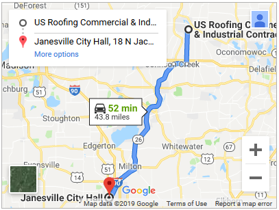 Commercial roof repair in Janesville Wisconsin