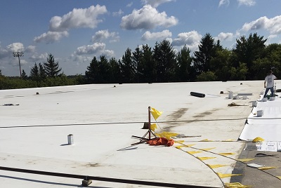 Commercial flat roof repair in Rock County Wisconsin