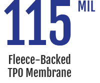 115 mil Fleece-backed TPO Membrane